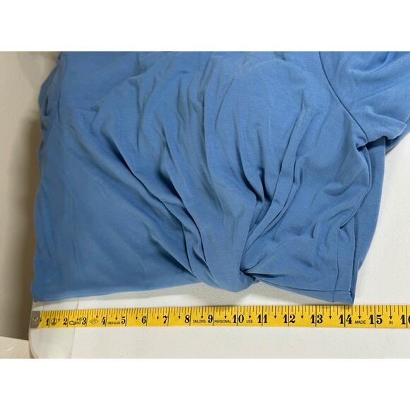 Betabrand Dress Womens Medium Blue Quiet Harbor Twist Knot Jersey Sheath Office - Picture 9 of 10